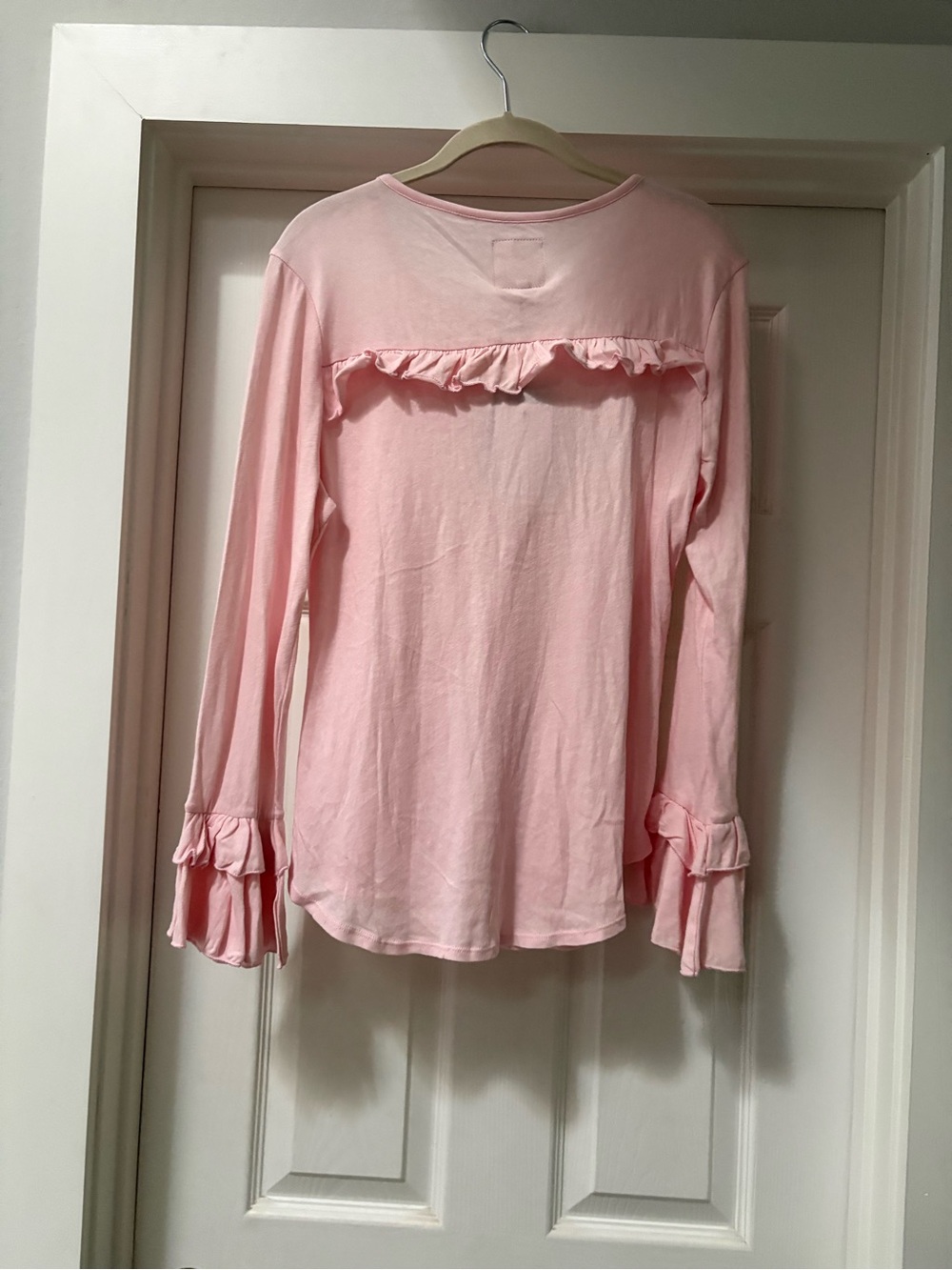 Chaser Pale Pink Ruffle Button-Down Top - Picture 3 of 12